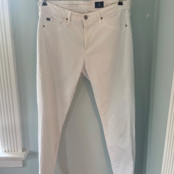 Ag Adriano Goldschmied Denim - AG Jeans Abbey Ankle-Length Super Skinny White Jeans - Size 29R